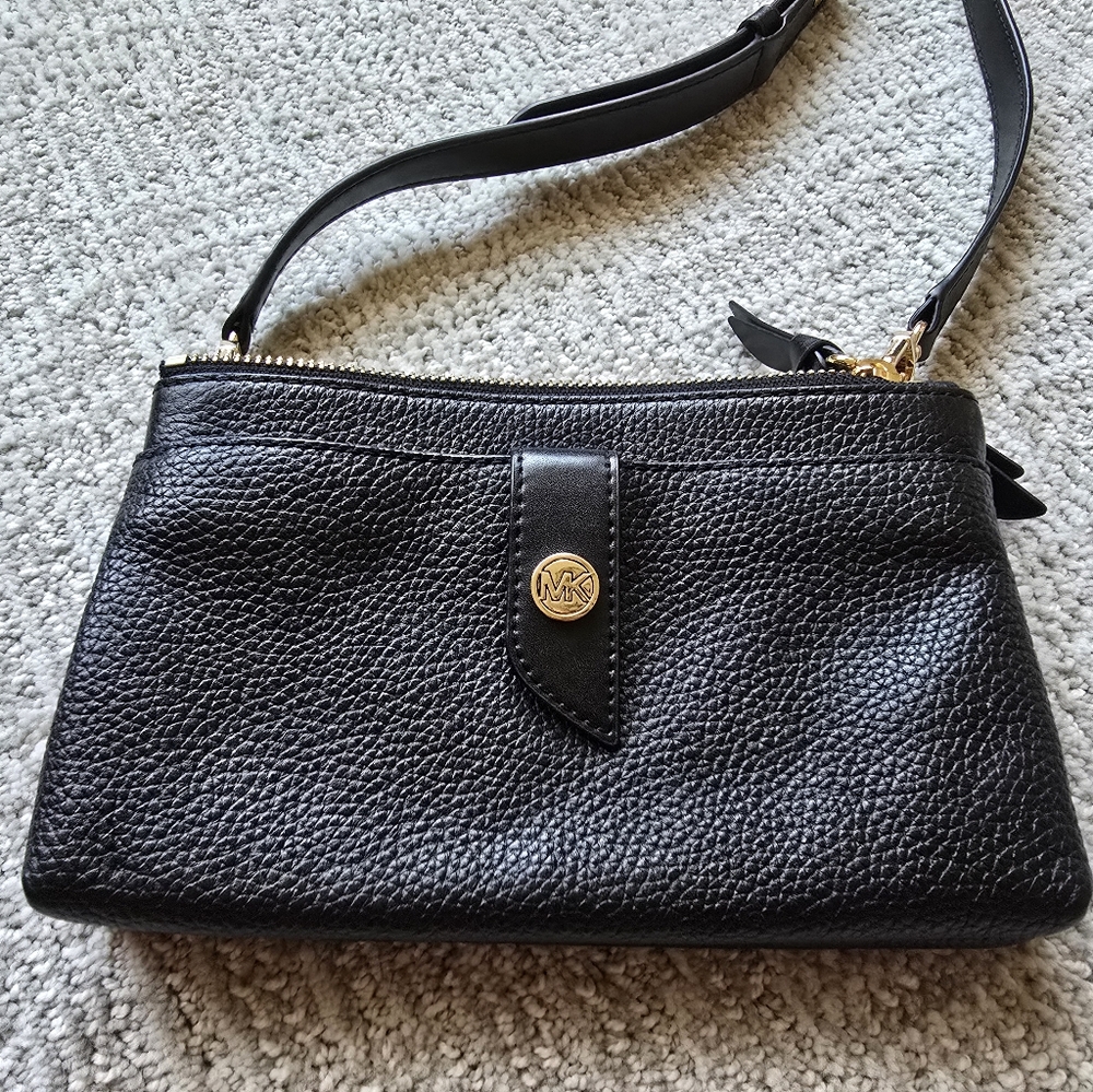 Michael Kors Black Leather Shoulder Bag